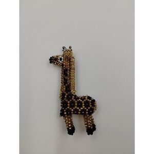 GIRAFFE Pendant Necklace Black Gold Tone 3" Womens Fashion Jewelry